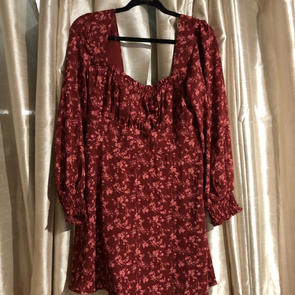 Long sleeves floral milkmaid dress
